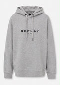 Replay Logo Hoodie – Γκρι Μελανζέ (L)