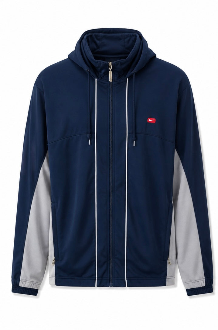 Nike Hooded Track Jacket – Navy/White-XL