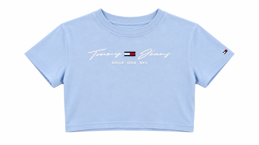 Tommy Jeans Γυναικείο Crop Top Μπλουζάκι – Γαλάζιο – XS