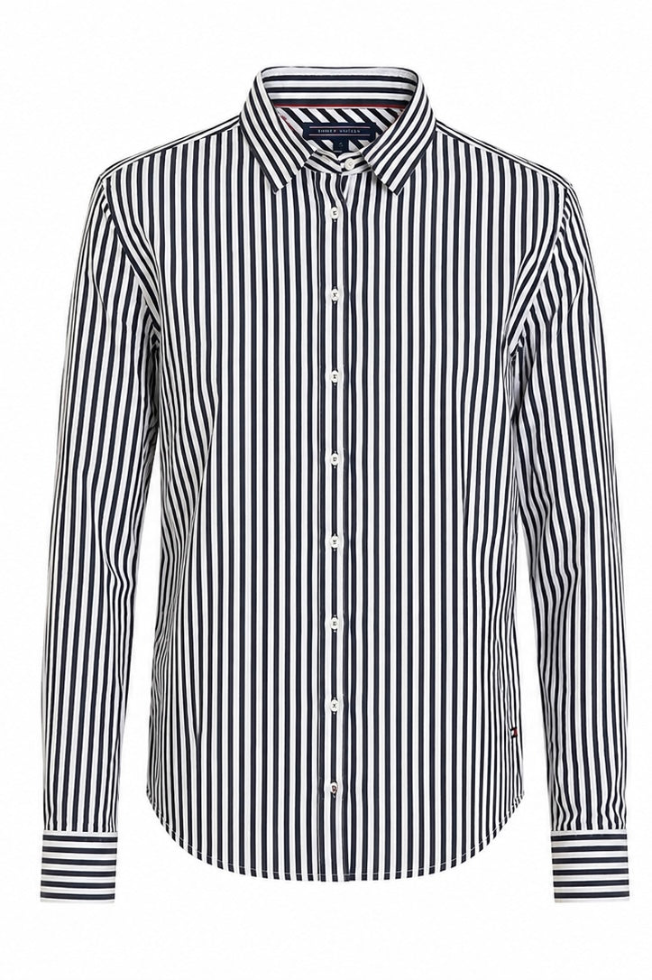 Tommy Hilfiger Striped Shirt – White & Navy-(6