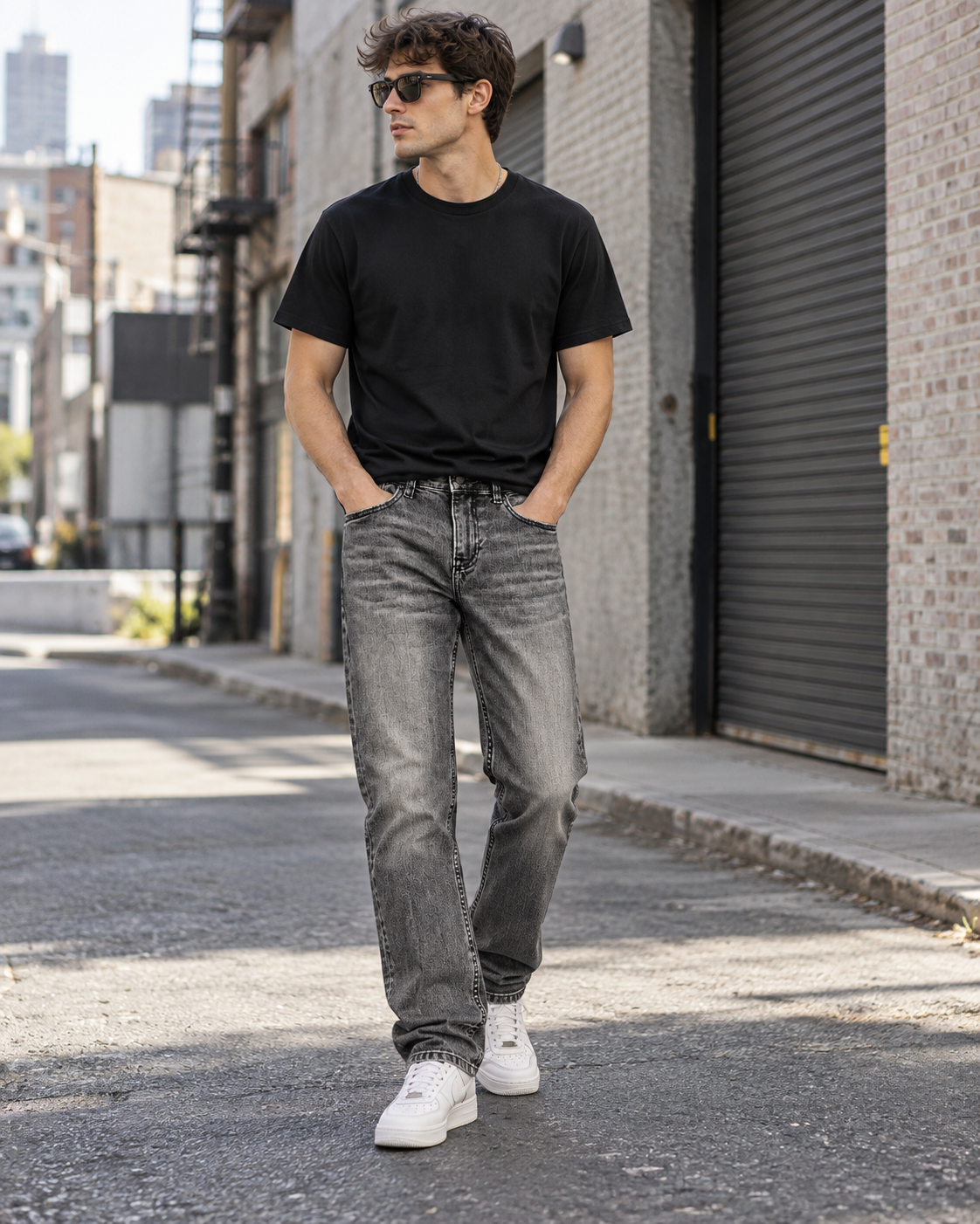 Calvin Klein Jeans Ανδρικό Τζιν Παντελόνι Γκρι - M