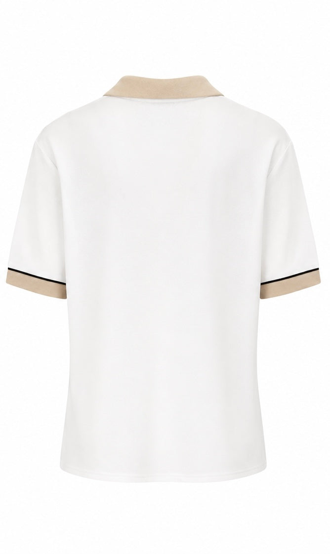 LIU JO Polo Blouse – White/Beige-M