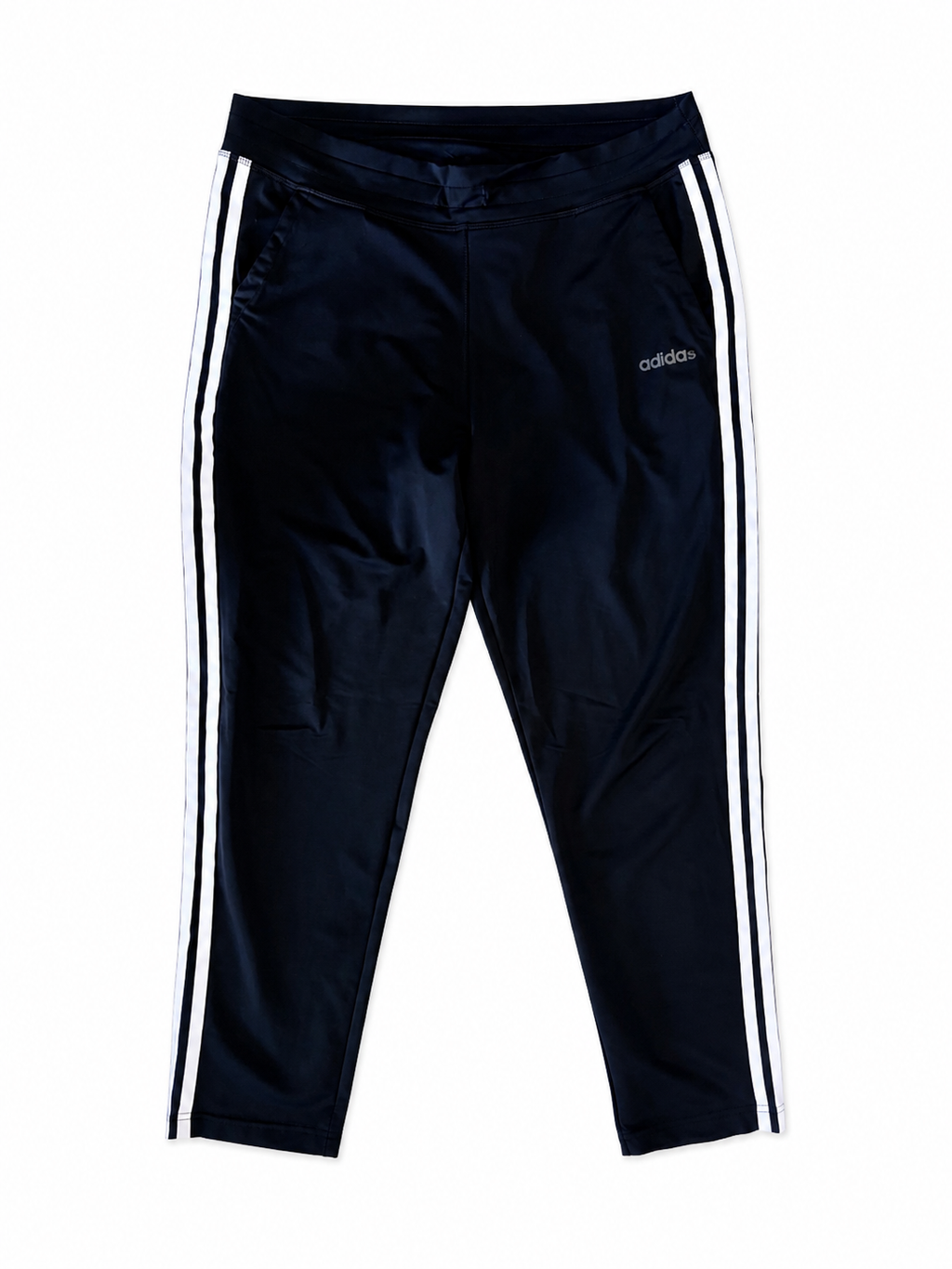 adidas Black 3-Stripes Track Pants-L