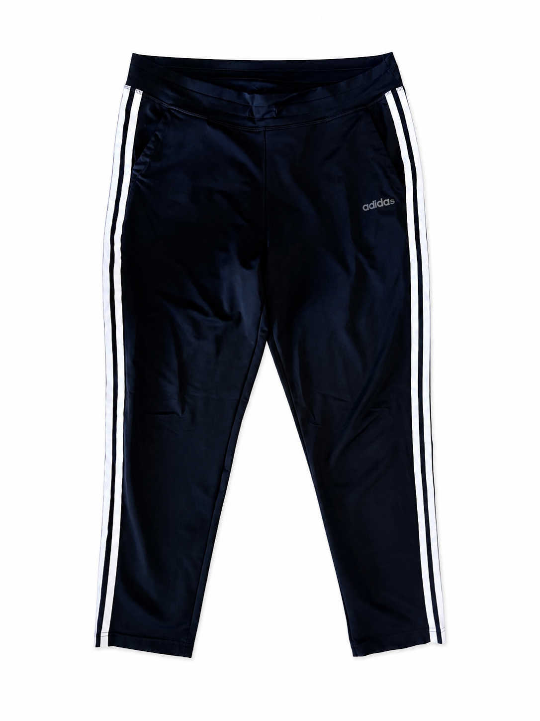 adidas Black 3-Stripes Track Pants-L