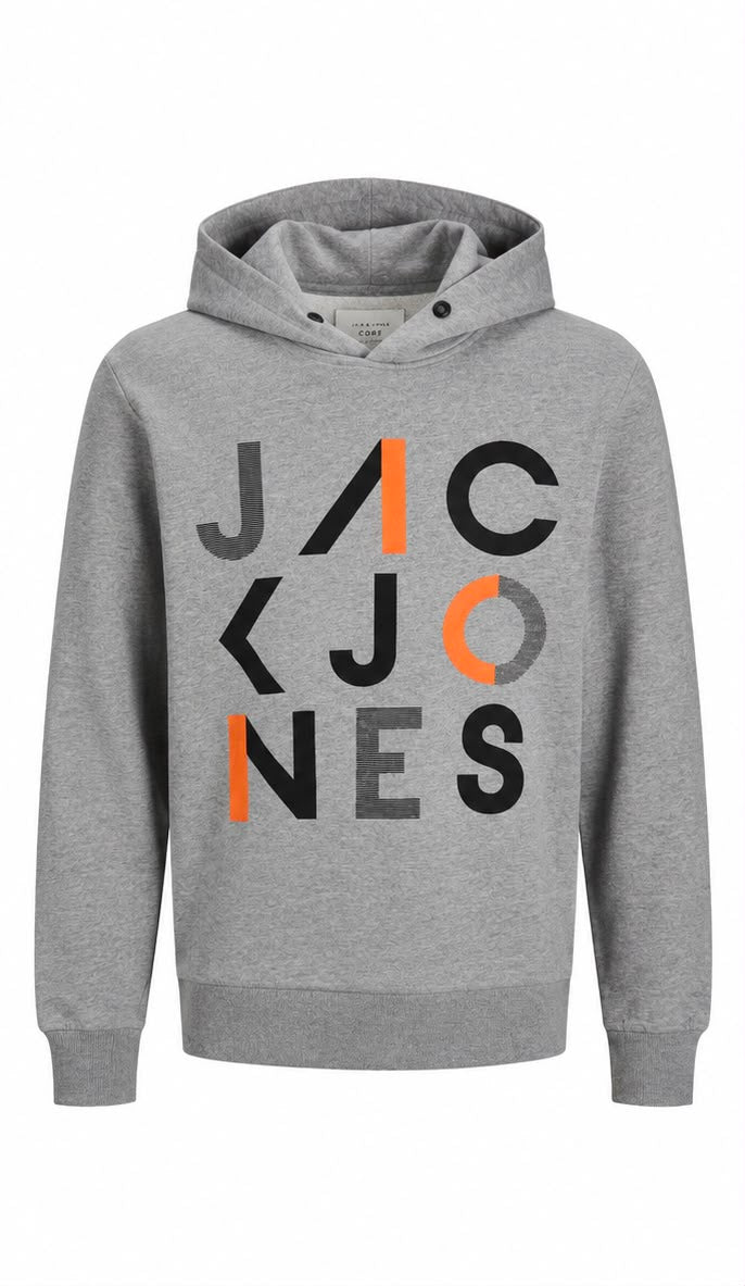 Jack & Jones Core Ανδρικό Hoodie Γκρι με Κουκούλα-M