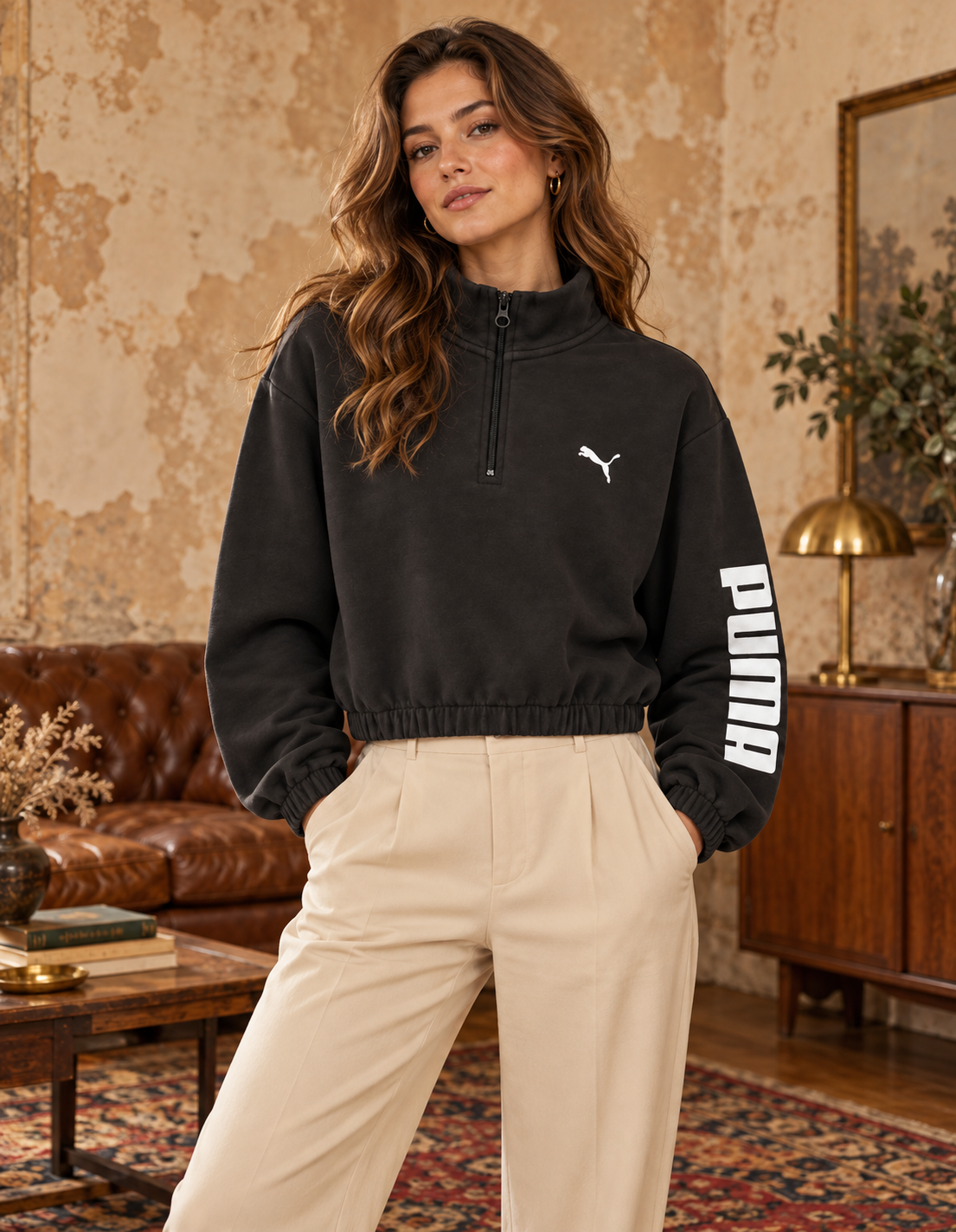 Puma γυναικείο Φούτερ Μαύρο - M