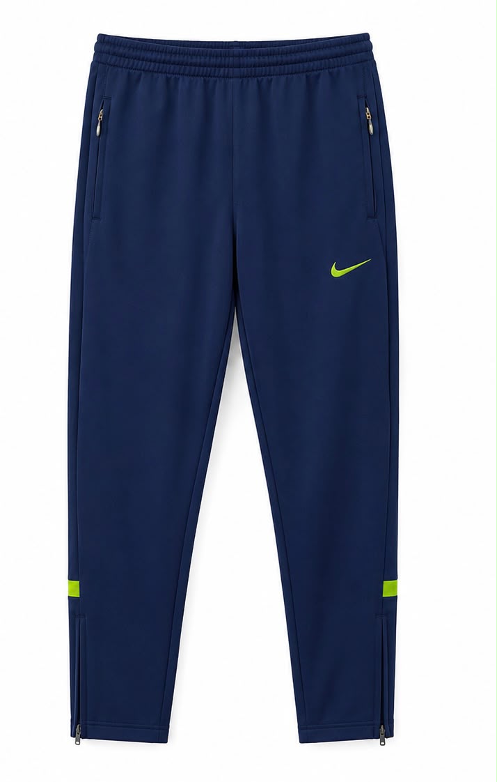 Nike Ανδρικό Παντελόνι Φόρμας Μπλε με Πράσινες Λεπτομέρειες-M