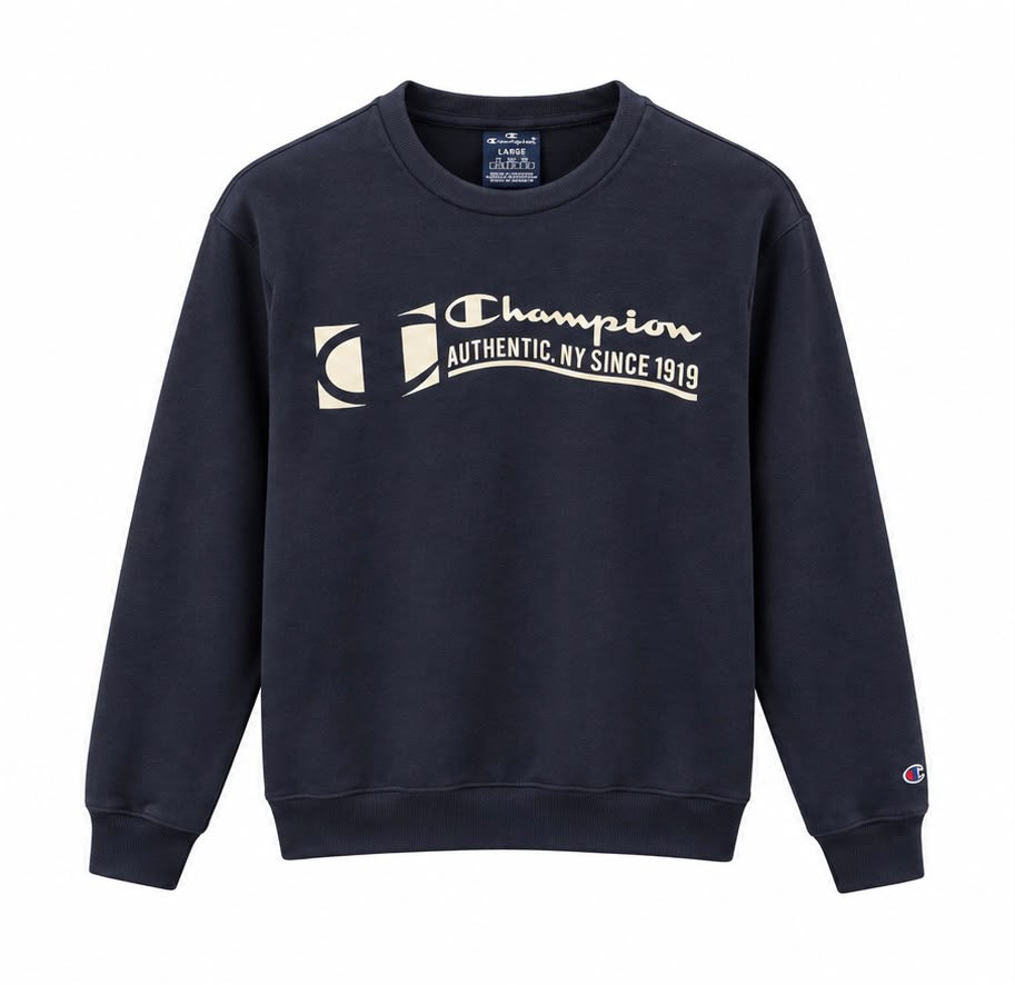 Champion Ανδρικό Φούτερ Μπλε Σκούρο - L