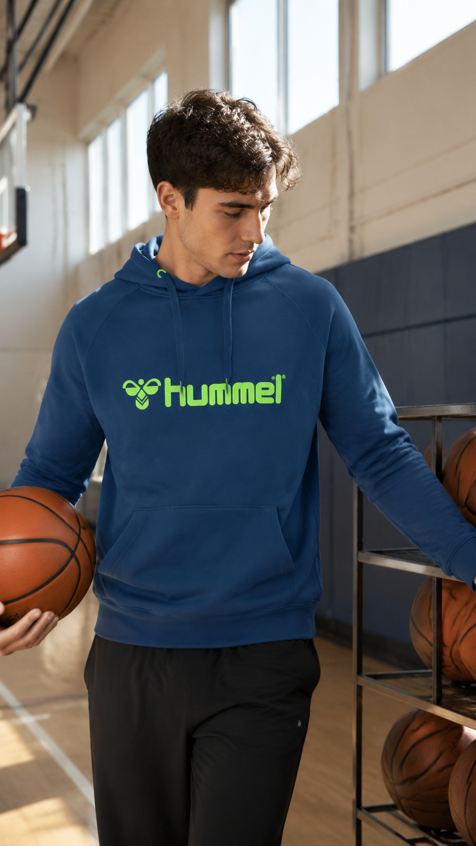 Hummel Ανδρικό Φούτερ με Κουκούλα – Μπλε – S
