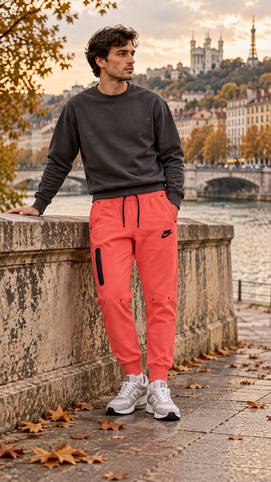 Nike Ανδρικό Παντελόνι Φόρμας Κοραλί - L
