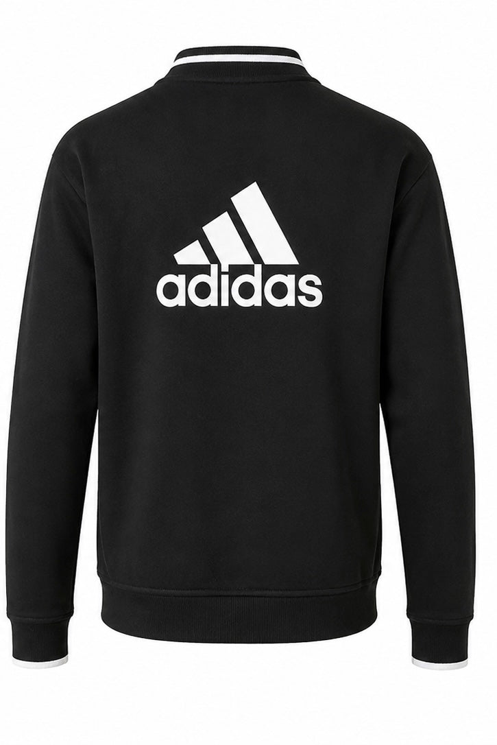 Adidas Μαύρη Full Zip Ζακέτα Bomber με Μεγάλο Logo Πλάτης-M