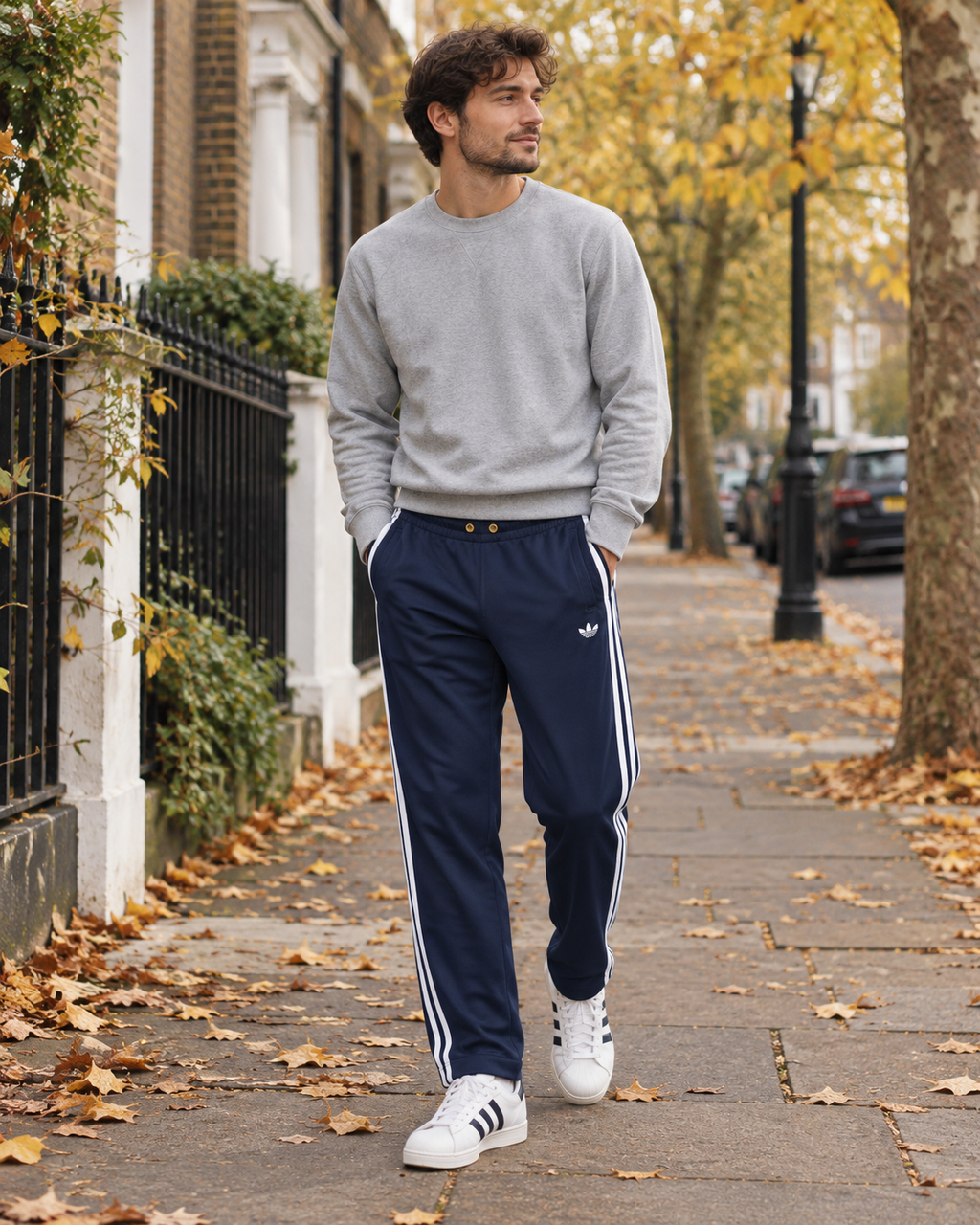 Adidas Ανδρικό Παντελόνι Φόρμας Μπλε - S