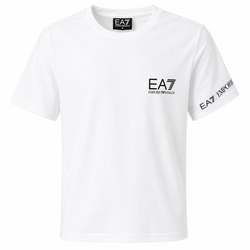 EA7 Emporio Armani White Logo T-Shirt-M