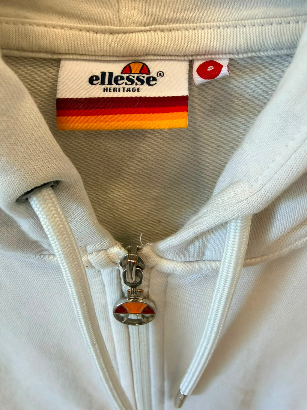 Ellesse Full Zip Hoodie – Cream / Navy-S