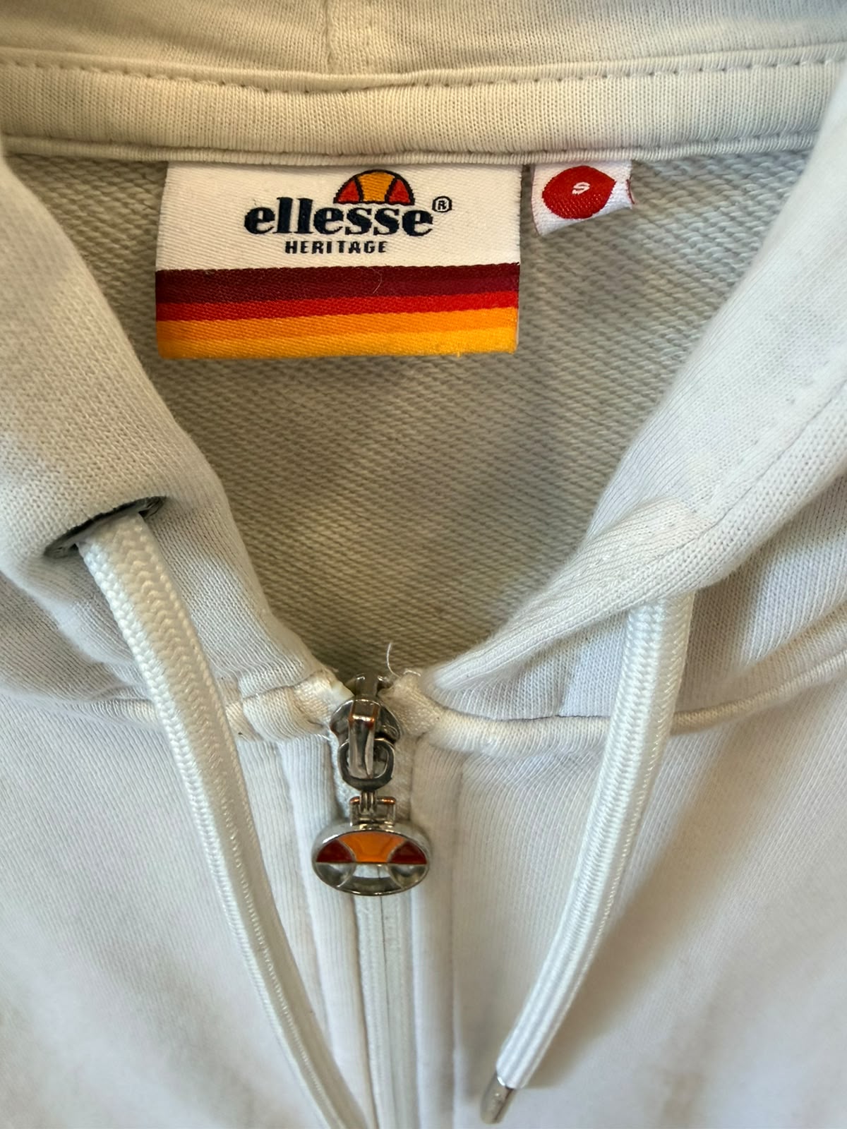 Ellesse Full Zip Hoodie – Cream / Navy-S