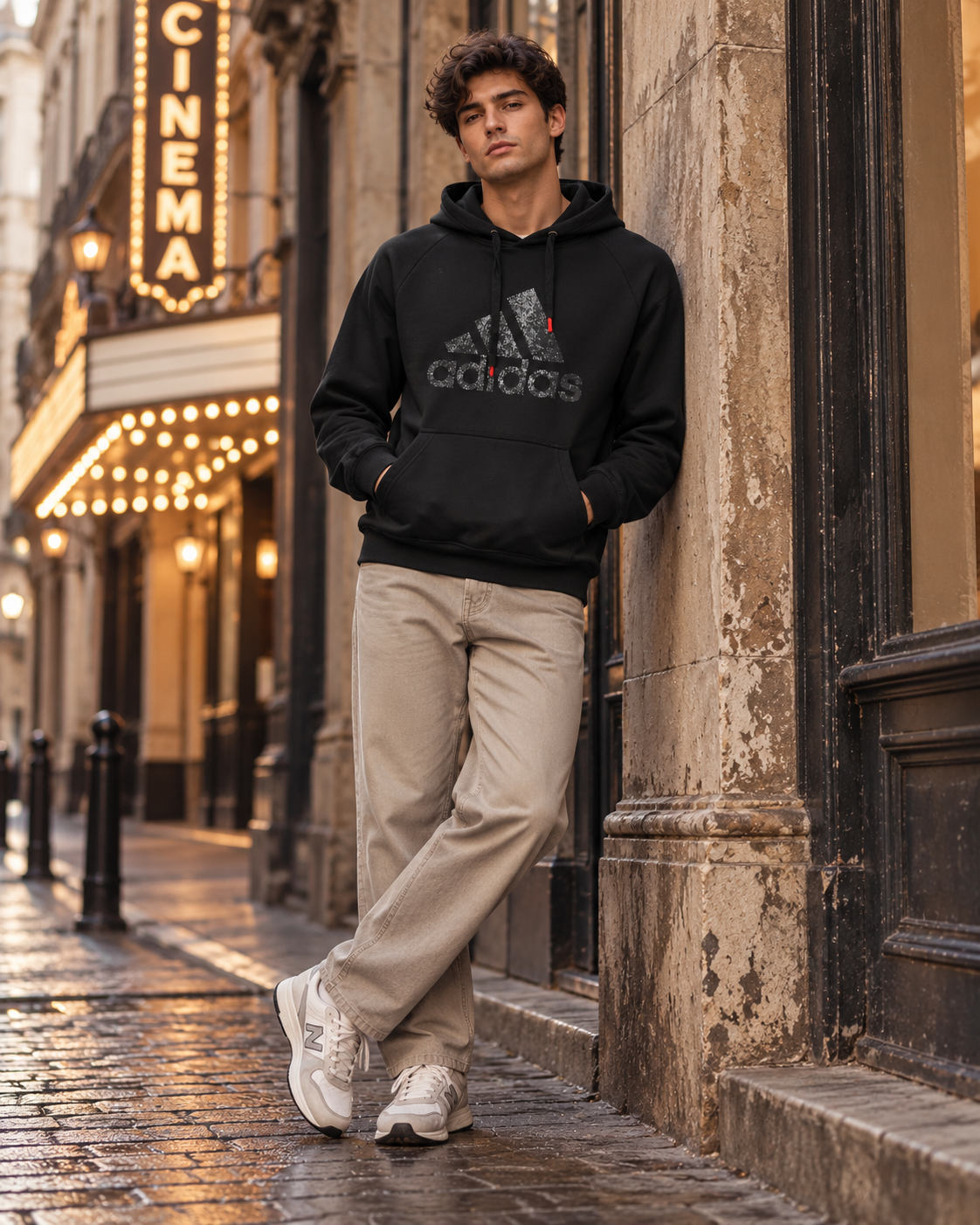 Adidas Ανδρικό Φούτερ Μαύρο – L