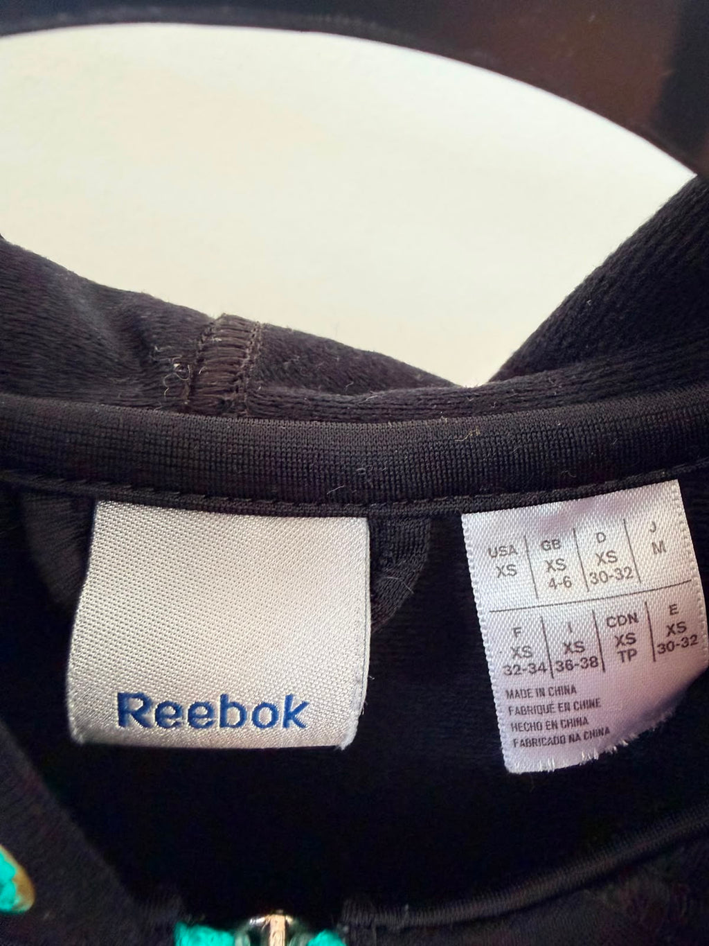 Reebok Full Zip Hoodie – Black / White-XS