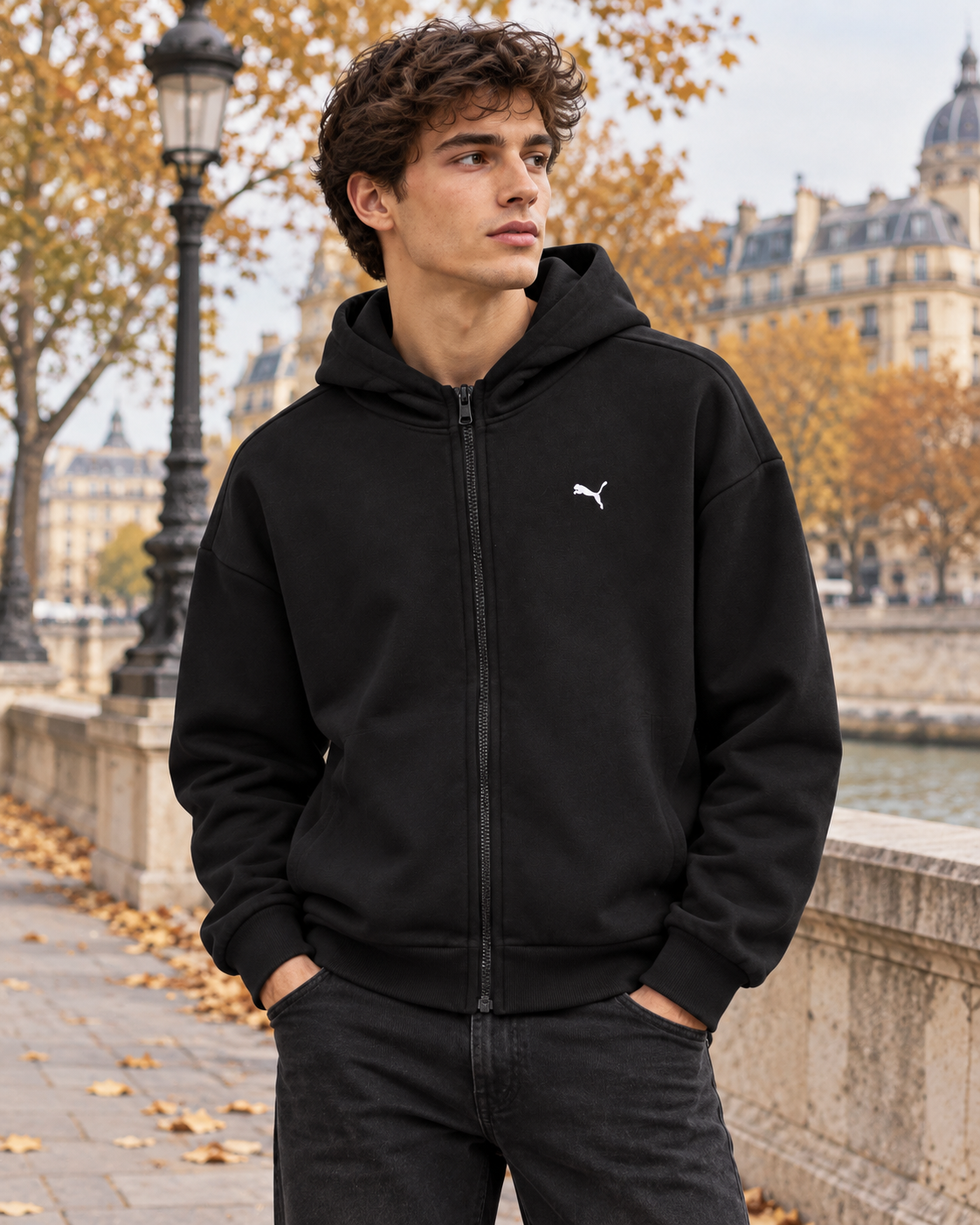 Puma Ανδρική Ζακέτα Μαύρη - XL