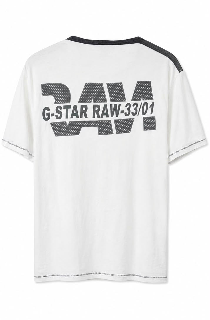 G-Star RAW 3301 Ανδρικό T-Shirt Λευκό με Print – XL