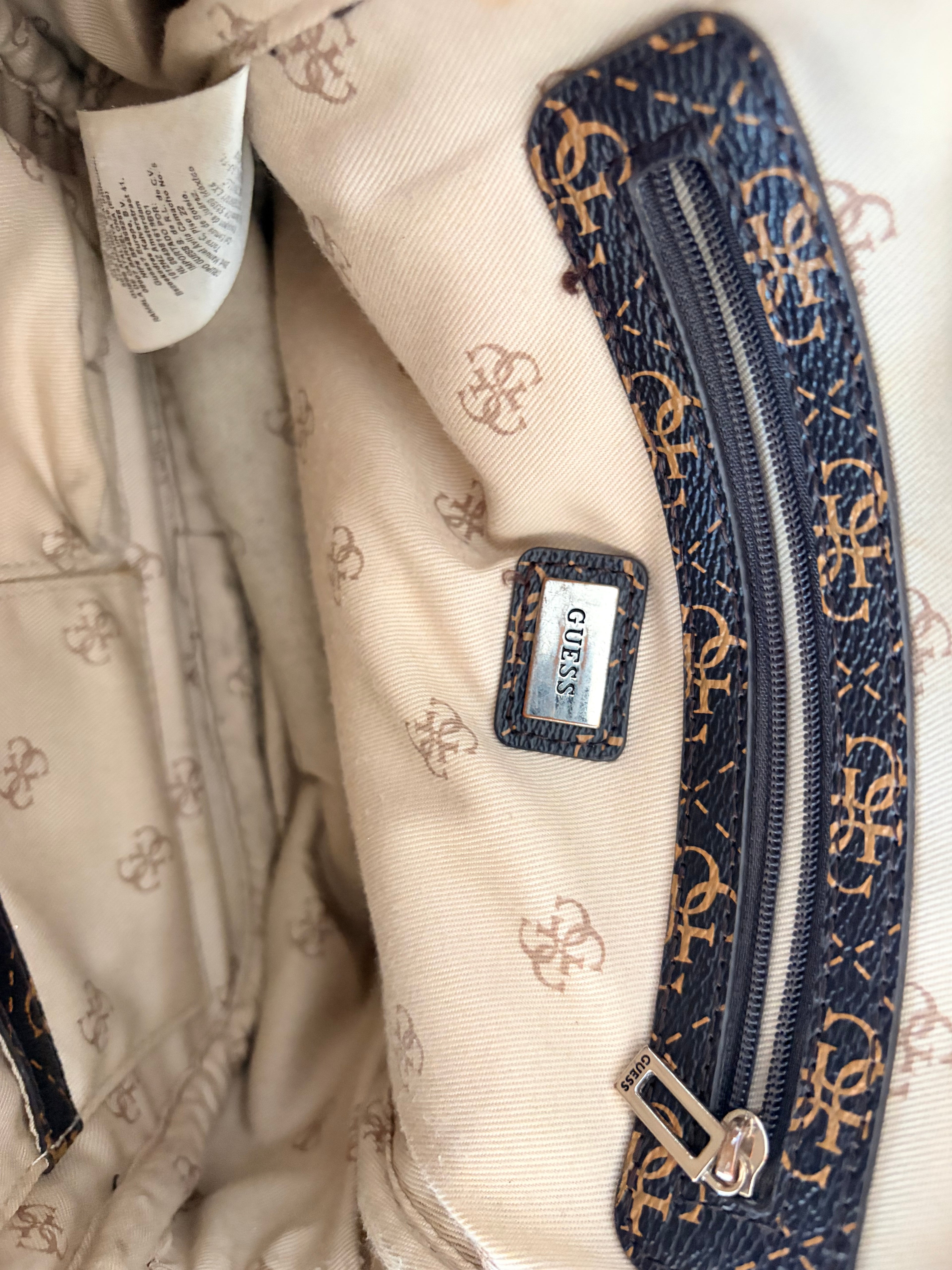 Guess Monogram Backpack – Καφέ
