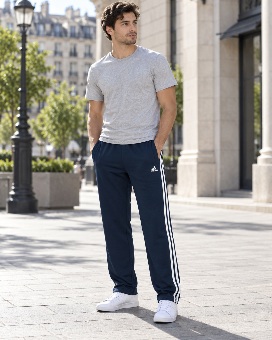 Adidas Ανδρικό Παντελόνι Φόρμας Μπλε - XL