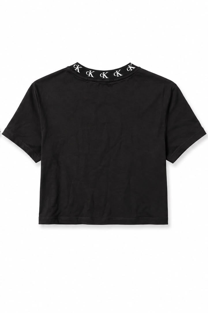 Calvin Klein Jeans Γυναικείο Crop T-Shirt Μαύρο-S