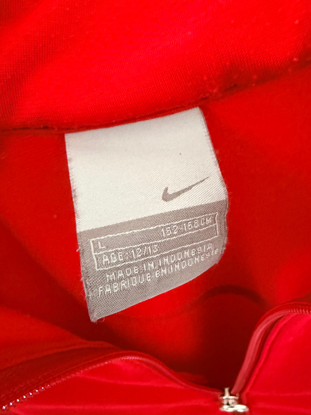 Nike Κόκκινη Retro Full Zip Track Jacket με Μεγάλο Swoosh-L