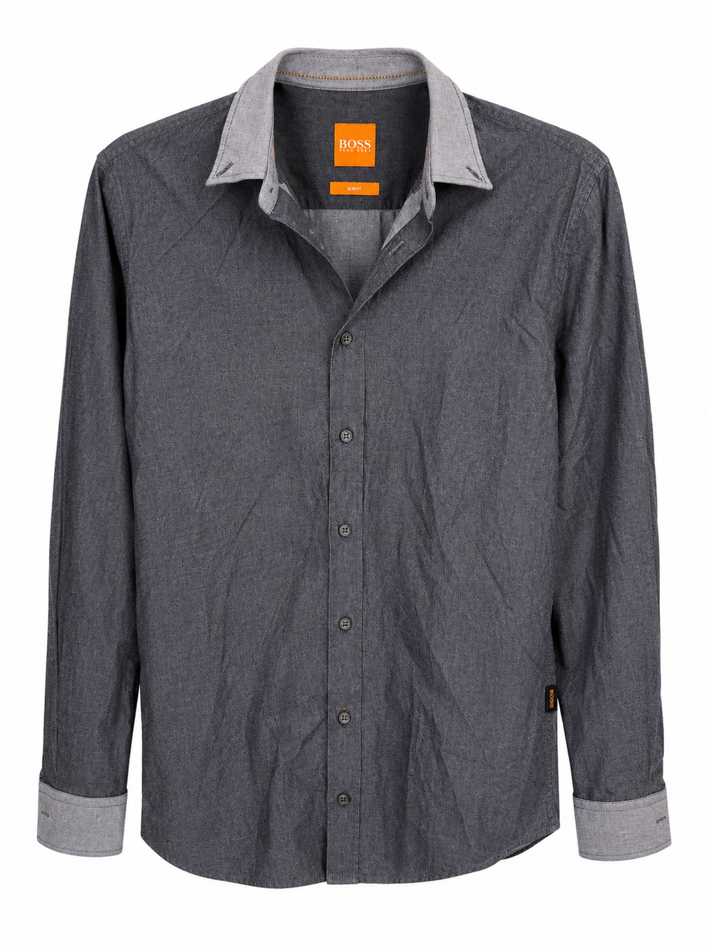 BOSS Orange Slim Fit Γκρι Πουκάμισο-S