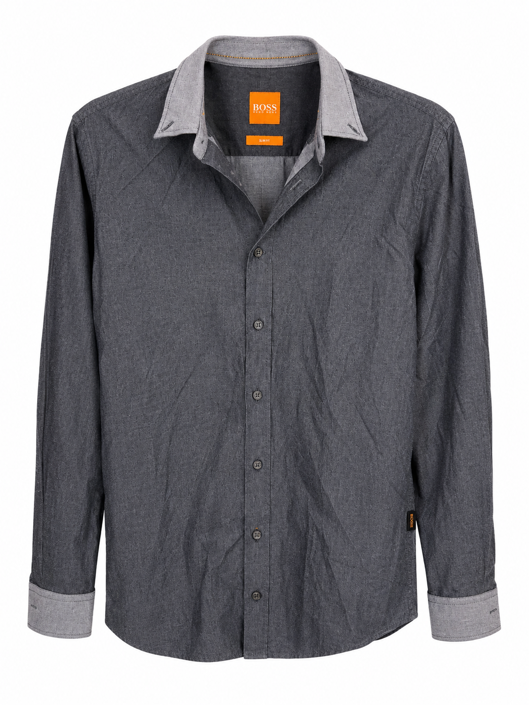 BOSS Orange Slim Fit Γκρι Πουκάμισο-S