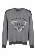 GUESS World Class Logo Knit Sweater – Grey-XL