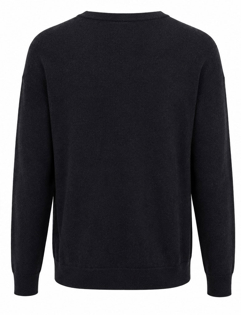 Calvin Klein V-Neck Knit Sweater – Black-XL