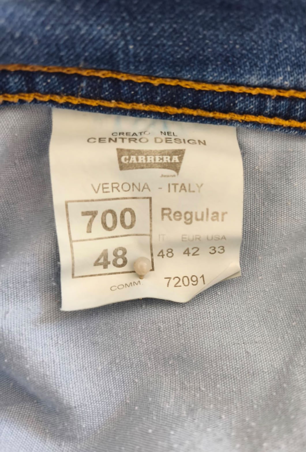 Carrera 700 Regular Ανδρικό Τζιν Παντελόνι – Μέγεθος W33 (IT 48)