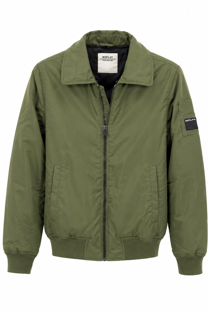 Replay Bomber Jacket Olive Green-M