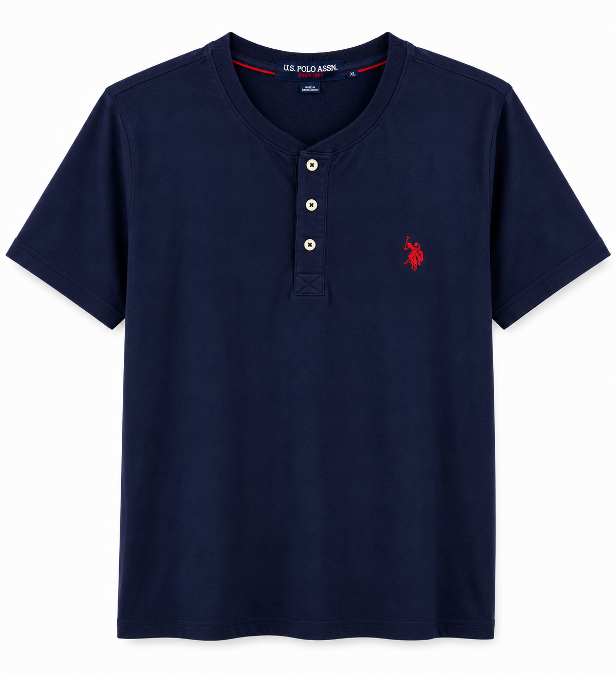 U.S. Polo Assn. Henley T-Shirt – Navy Blue (XL)