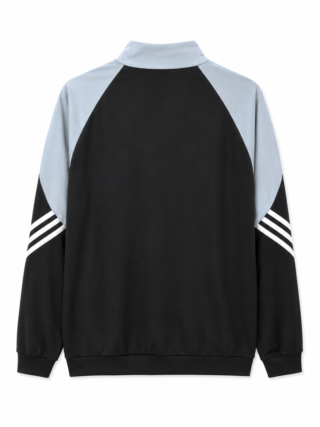 Adidas Track Jacket – Black / Light Blue (L)
