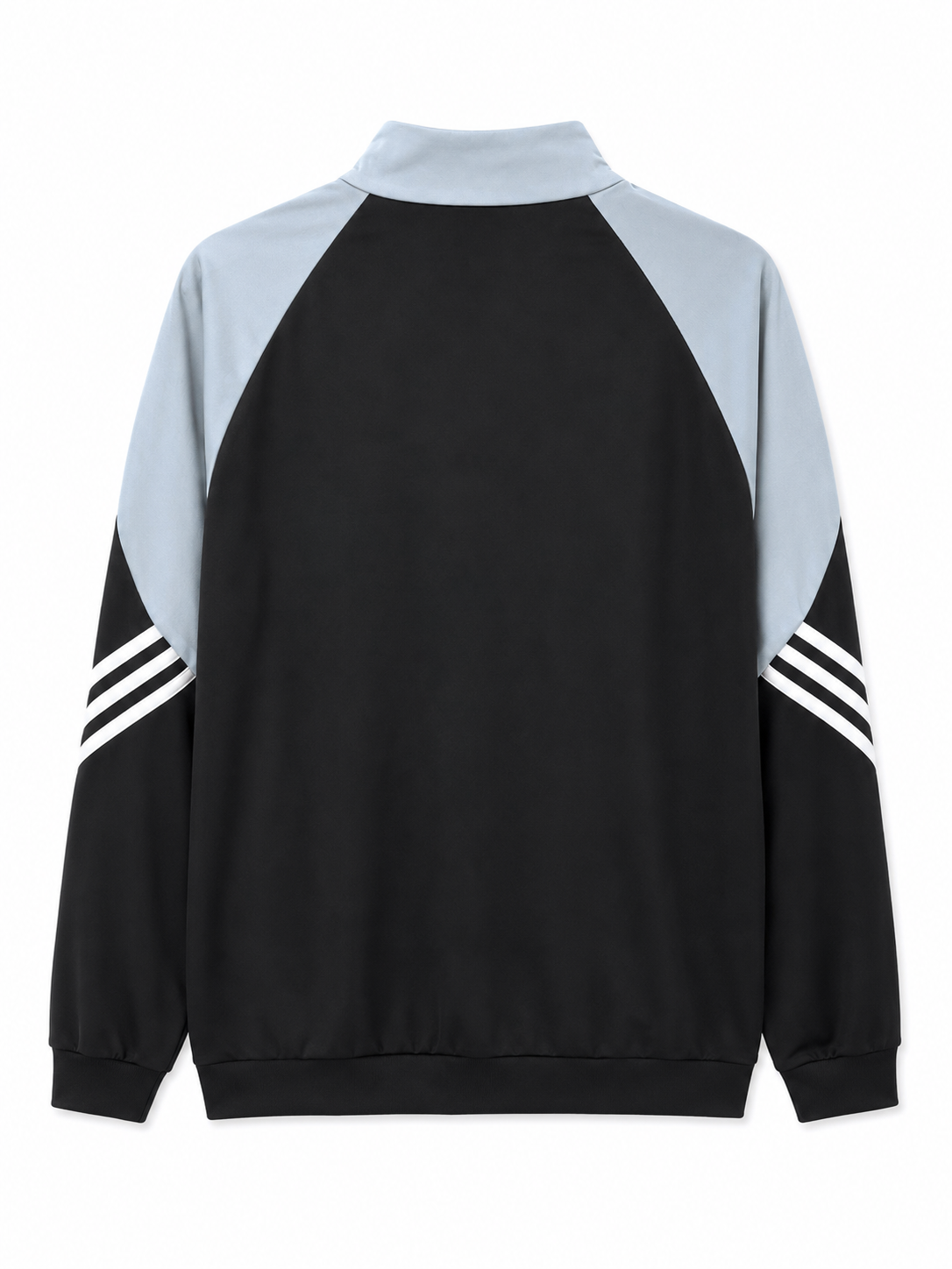 Adidas Track Jacket – Black / Light Blue (L)
